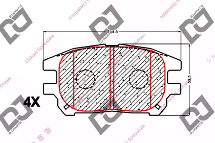 Комплект тормозных колодок DJ PARTS BP1633